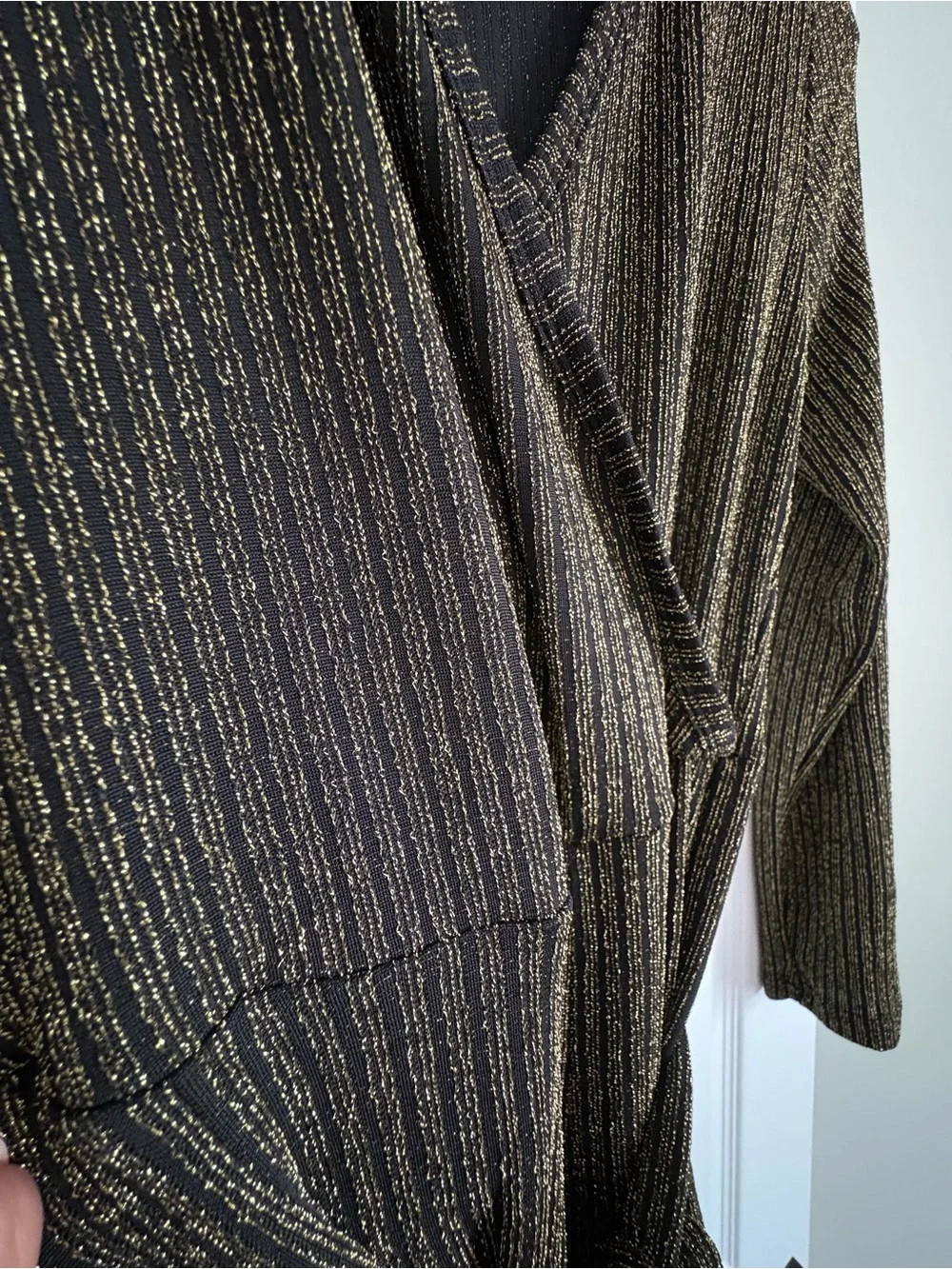 Amazon Gold-Thread Black Wrap Maxi Dress - Picture 4 of 4